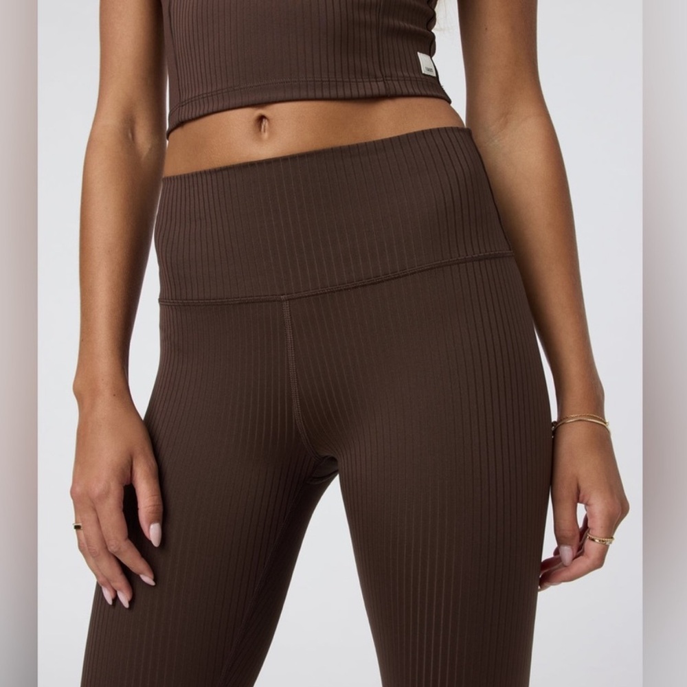 Vuori Inversion Rib Ribbed Legging In Java Brown … - image 1
